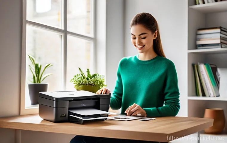 최신 프린터 무선 연결 설정 방법 - **Prompt 1: Seamless Wireless Printer Setup in a Modern Home Office**
    A bright, inviting image o...